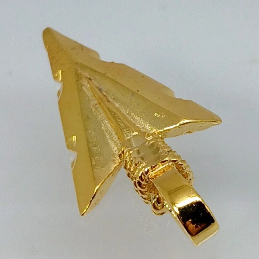 Karatbond Vintage Y2K Gold  Western Arrowhead Pendant Made in USA New Old Stock